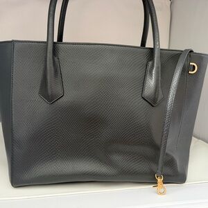 Dagne Dover Signature Legend Tote Steel Grey Python Textured Tote *Discontinued*